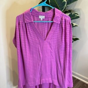 Wonderly Vibrant Purple V-Neck Blouse